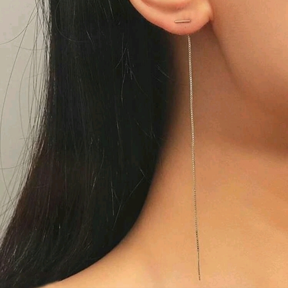 NEW 18k Gold Threader Earrings - Picture 2 of 3